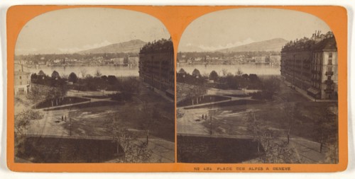Place des Alpes a Geneve; about 1865; Albumen silver print, Switzerland