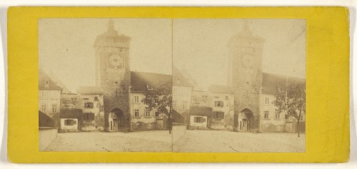 Porte de fabourg, Suisse, Switzerland; about 1865; Albumen silver print