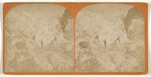 Passage sur le Glacier des Bossons pres Les Grands Mulets; about 1865; Albumen silver print, Switzerland