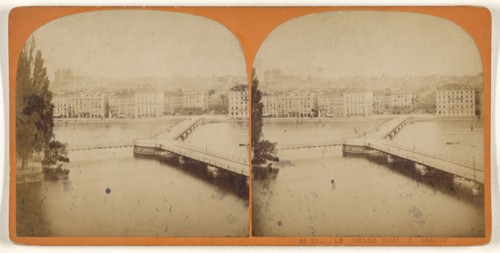 Le Grand Quai a Geneve; about 1865; Albumen silver print, Switzerland