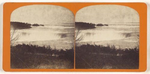 Horse Shoe fall near the Burning Springs; Canadian; about 1870; Albumen silver print