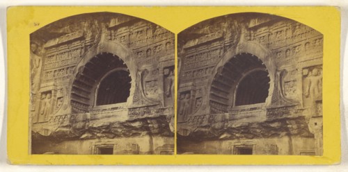 Cave No. 26. Outer view. Adjanta; about 1870; Albumen silver print