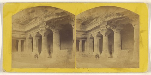 Cave No. 1, Outer view, Adjanta; about 1870; Albumen silver print