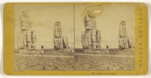 Egypt. - Colossi Thebes; about 1860; Albumen silver print