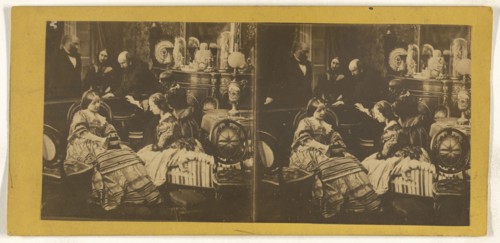 Family parlor scene; about 1865; Albumen silver print