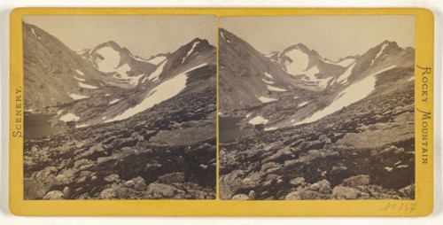 Head waters of the three Boulders, Boulder County, Ward District, Col; American; about 1871; Albumen silver print