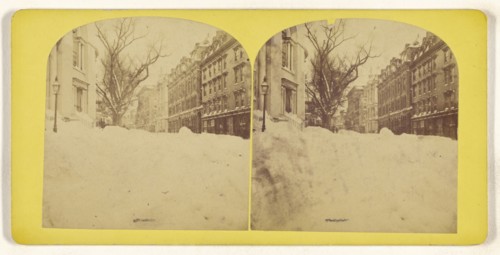 Fremont St. Boston, Winter View; American; about 1865; Albumen silver print