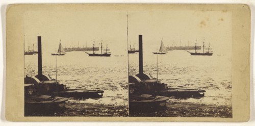 Great Eastern in N.Y; American; about 1865; Albumen silver print
