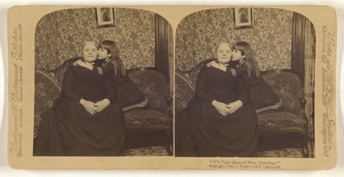 I'll Take Care of You, Grandma.; Underwood & Underwood, American, 1881 - 1940s, 1888; Albumen silver print