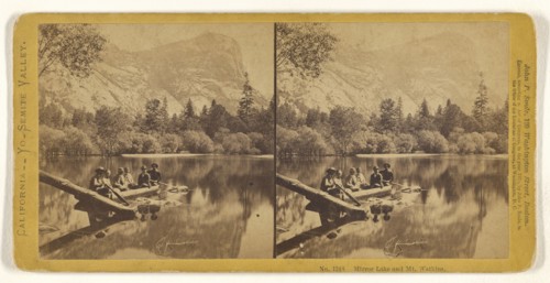 Mirror Lake and Mt. Watkins; John P. Soule, American, 1827 - 1904, 1870; Albumen silver print