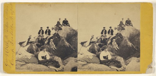 Group Dr. D.M. Parker & others. Camp Isabella Newport; American; about 1870; Albumen silver print