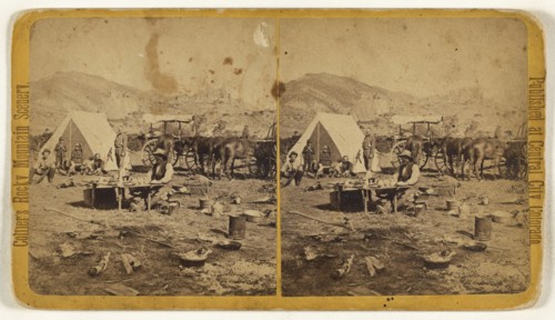 Manitou Series - Camping Among The Foot-Hills; Joseph Collier, American, born Scotland, 1836 - 1910, about 1870; Albumen silver