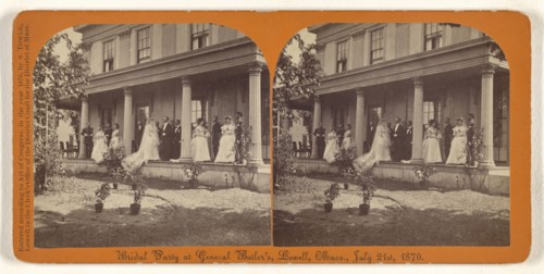 Bridal Party at General Butler's, Lowell, Mass., July 21st, 1870; Simon Towle, American, active Lowell, Massachusetts 1855
