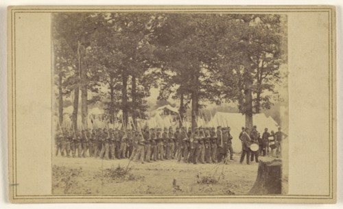 Micihigan(?, Camp nr. Washington 1861; Attributed to Mathew B. Brady, American, about 1823 - 1896, 1861; Albumen silver print
