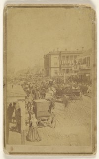Parade at Post Office; J.B. Blessing & Brothers; about 1865; Albumen silver print
