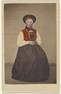Pige fra Qvindherred; Norwegian; 1867; Hand-colored albumen silver print