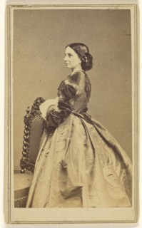 Full-length portrait of an  woman in profile; Charles DeForest Fredricks, American, 1823 - 1894, September 20, 1864; Albumen