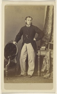 Man with muttonchops, standing; Schwarzschild & Co; 1860s; Albumen silver print