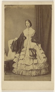 Woman in long white dress and shawl, standing; Alexander Anderson, American, 1775 - 1870, 1860s; Albumen silver print
