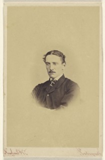 Man in moustache, in vignette style; Newland & Company; 1860s; Albumen silver print