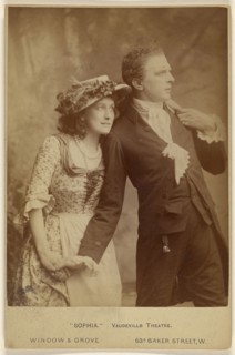 Sophia, Vaudeville Theatre.,Couple in costume, standing; Window & Grove; about 1880; Albumen silver print