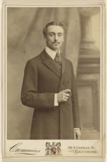The Iron Master,Actor with turned-up moustache, standing; Cummins, American, active 1870s, about 1880; Platinum print