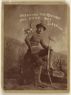 Breaking The Record. Not Dead But Sleeping; American; 1880; Albumen silver print