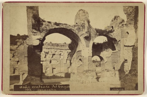 Aula centrale dei bagui Caracalla; Michele Mang, Italian, active Rome, Italy 1860s, about 1875; Albumen silver print