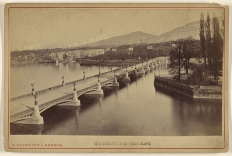 Geneve et le Mont Blanc; Florentin Charnaux, Swiss, 1832 - 1883, active Geneva, Switzerland 1850s - 1880s, about 1873; Albumen