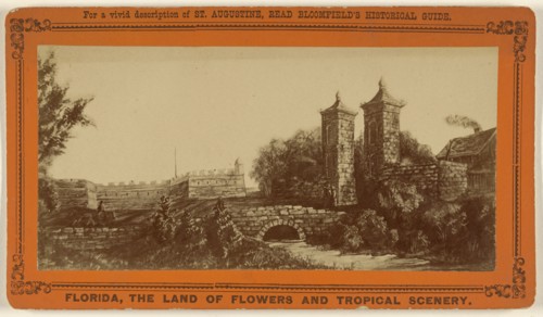 Fort and City Gates of St. Augustine, Fla; American; about 1880; Albumen silver print