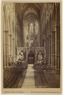 Westminster Abbey Nave F.G.O.S; London Stereoscopic Company, active 1854 - 1890, 1882; Albumen silver print