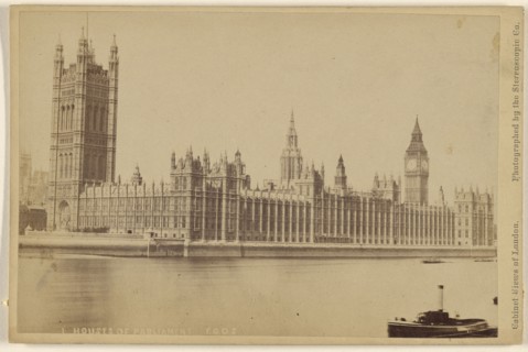 Houses of Parliament; London Stereoscopic Company, active 1854 - 1890, about 1870; Albumen silver print