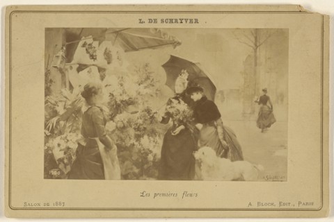 Les Premieres fleurs by L. De Schryver; Adolphe Block, French, 1829 - about 1900, 1887; Albumen silver print
