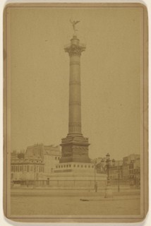 Colonne de Juillet. Place de la Bastille; French; 1870s; Albumen silver print