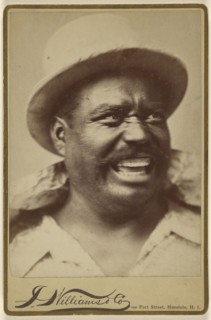 man with moustache wearing a white hat; J. Williams & Company; 1880s; Albumen silver print
