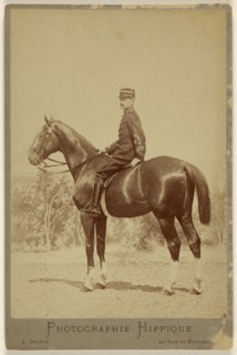 French soldier on horseback; Louis-Jean Delton, French, 1807 - 1891, 1870s; Albumen silver print