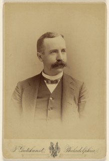 man with busy moustache; Frederick Gutekunst, American, 1831 - 1917, 1870s; Albumen silver print