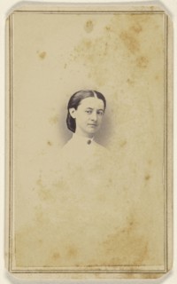 Vignetted portrait of an  woman; S.G. Sheaffer, American, active Hanover, Pennsylvania 1860s - 1870s, about 1862; Albumen