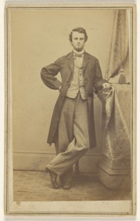 young bearded man, standing; Robert M. Boggs; about 1862; Albumen silver print