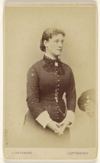 woman with hands together, standing; J. Bateman, British, active 1860s, October 10, 1878; Albumen silver print
