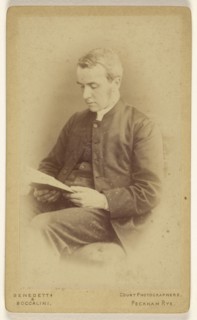 man reading while seated; Benedetti & Boccalini; 1860s; Albumen silver print