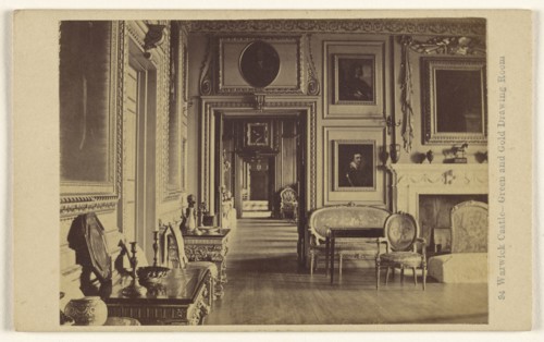 Warwick Castle - Green and Gold Drawing Room; Francis Bedford, English, 1815,1816 - 1894, 1860s; Albumen silver print