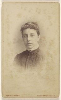 woman, in vignette-style; Henry Knight, British, active St. Leonards on Sea, England 1870s, 1870s; Albumen silver print