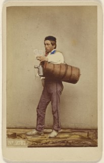 A water carrier; Giorgio Sommer, Italian, born Germany, 1834 - 1914, about 1865; Hand-colored albumen silver print
