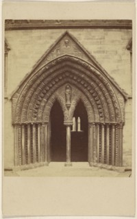 Lichfield Cathedral. North Door; British; November 6, 1865; Albumen silver print