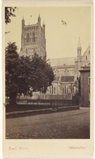 Exeter Cathedral. From the Palace Garden; Francis Charles Earl, British, active 1860s - 1870s, November 14, 1865; Albumen