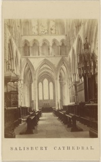 Salisbury Cathedral. Choir; British; about 1865; Albumen silver print
