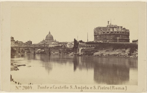 Ponte e Castello S. Angelo e S. Pietro, Roma, Sommer & Behles, Italian, 1867 - 1874, about 1870; Albumen silver print