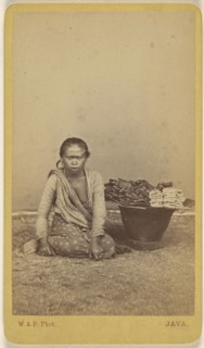 Javanese woman seated with legs crossed, basket at side; Woodbury & Page, British, active 1857 - 1908, about 1870; Albumen