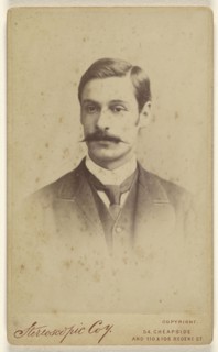 man with moustache; London Stereoscopic Company, active 1854 - 1890, 1865 - 1870; Albumen silver print